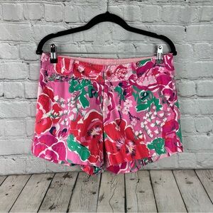 Lilly Pulitzer A Thing Called Love Size 4 Cotton Colorful Stretch Shorts EUC